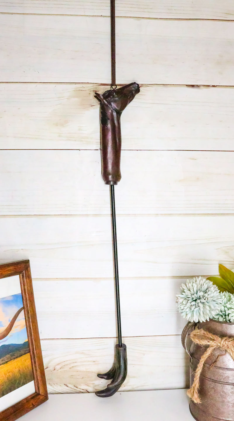 Western Brown Country Horse Long Reach Hand Back Scratcher Wall Hanging Figurine