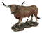Western Lifelike North American Texas Longhorn Cattle Cow Steer Figurine 11.5"L