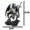 Faux Stone Silver Armored Dragon Holding Excalibur Dagger Blade Sword Statue