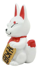 Japanese Charm Maneki Kitsune Fox Statue Inari Shiba Inu Supernatural Wisdom