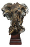 Ebros Bush Elephant Bust On Woodlike Pedestal for African Jungle Safari Decor