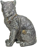 Ebros Steampunk Cyborg Cat with Clockwork Gears Nuts and Bolts Statue 8" Tall