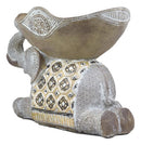 Ebros Gold Mosaic Design Elephant Laying Down W/ Trunk Up Holding Bowl Decor