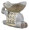 Ebros Gold Mosaic Design Elephant Laying Down W/ Trunk Up Holding Bowl Decor