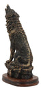 Ebros Howling Wolf Statue 10.5" Tall Alpha Wolf Pack Figurine in Faux Bronze