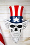 Ebros Large Uncle Sam Patriotic Grinning Skull With Top Hat Wall Decor Hanging Plaque