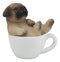 Ebros Realistic Mini Adorable Pug Dog Teacup Statue 3"H Pet Pal Dog Breed Figurine