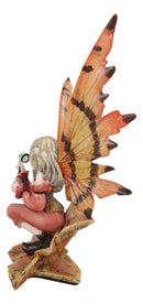 Fantasy Autumn Fall Forest Monk Fairy Fae Blowing Wish Bubbles Figurine
