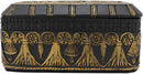 Ebros Black and Gold Cartouche Amulet Scarab Beetles Decorative Trinket Box