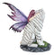 Large Lavender Fairy Embracing Siberian White Tiger Statue Fantasy Home Decor