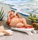 Ebros Beach Body Brody The Pig Sunbathing While Slurping Sundae and Reading Book Statue 7.25" Wide Home Decor Figurine for Bar Shelf Countertop Desktop Table Accessory Party Hosting Prop