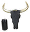 Black And Gold Tribal Floral Tattoo Tooled Filigree Bull Cow Skull Wall Decor