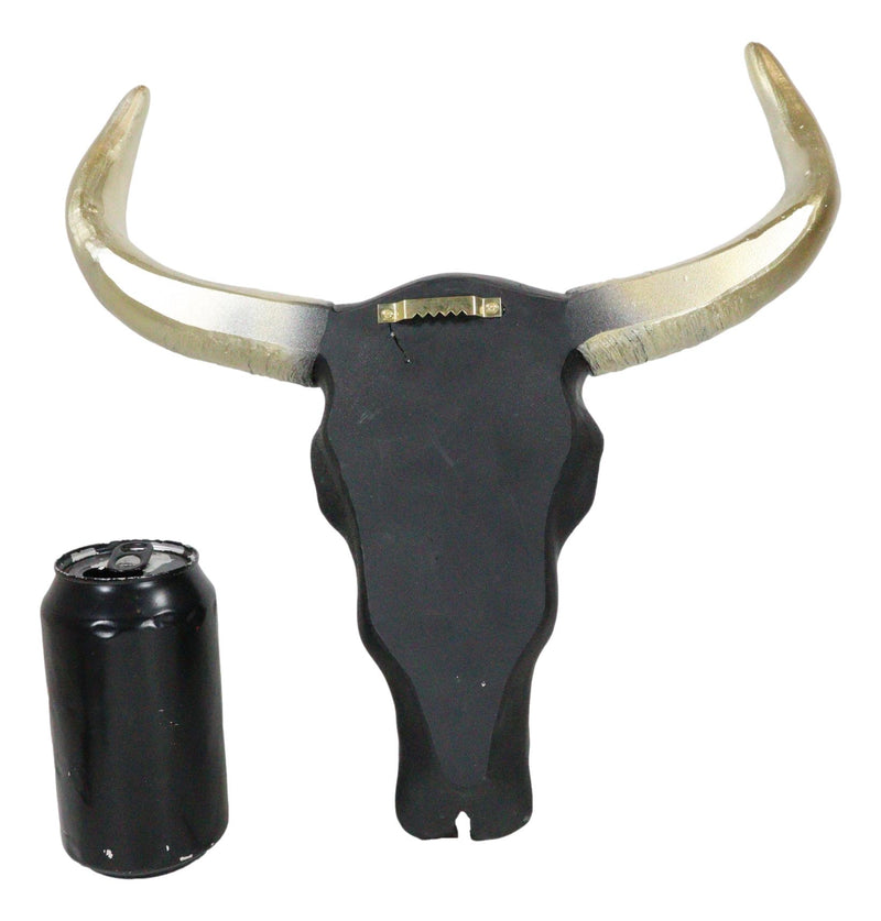 Black And Gold Tribal Floral Tattoo Tooled Filigree Bull Cow Skull Wall Decor