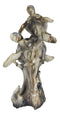 Marine Giant Sea Turtle With Hatchling Baby Riding Current Faux Marble Figurine