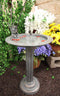 Ebros Gift 34" Tall Aluminum Metal Rustic Cottage Villa Whimsical Fishing Frog by Water Lilly Column Bird Bath and Sundial Garden Decor Statue with Roman Numerals for Lawn Pool Patio Outdoors Decor