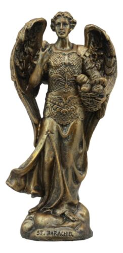 Ebros Bronzed Archangel Saint Barachiel Statue Blessings Of God 5"H Figurine - Ebros Gift