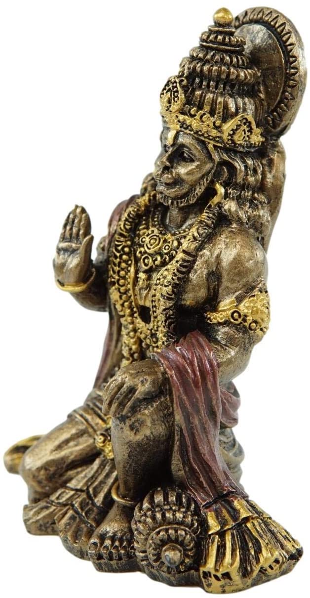 Ebros Hindu Ramayana Hanuman Monkey Hindu God Shiva Incarnate Mini Figurine