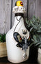 Wicca Black Skull Moth Crescent Moon And LED Witch Eyeball Faux Potion Bottle