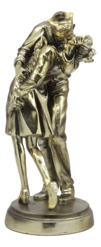 Unconditional Surrender Bronzed Navy Sailor Kissing Nurse Statue World War 2
