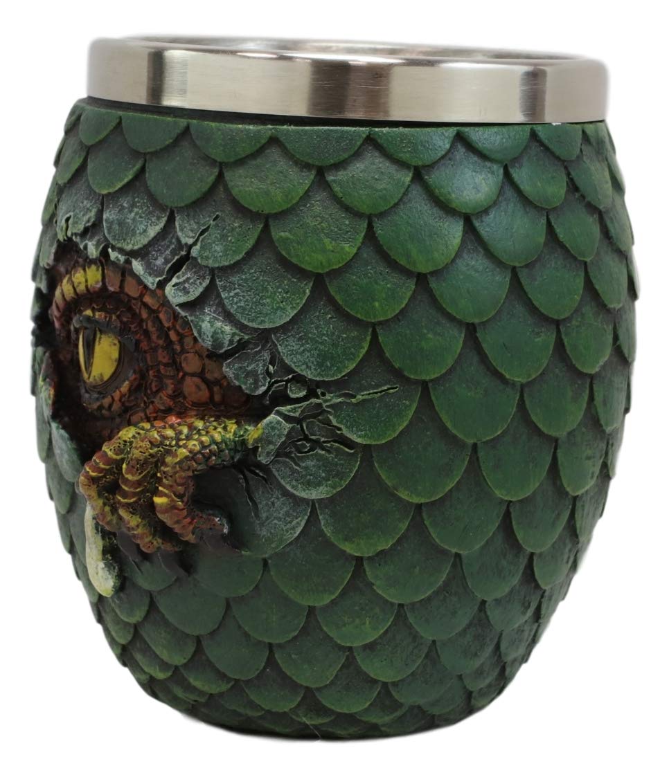 Green Khaleesi's Dragon Scale Egg With Wyrmling Small Cups Shot Glass Set Of 2