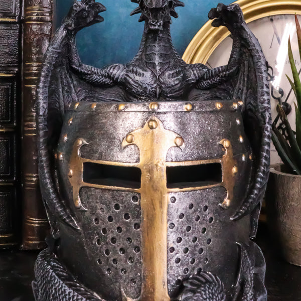 Medieval Saint George Dragon Guarding Medieval Knight Helmet Pen