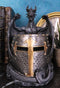 Medieval Saint George Dragon Guarding Medieval Knight Helmet Pen Holder Statue