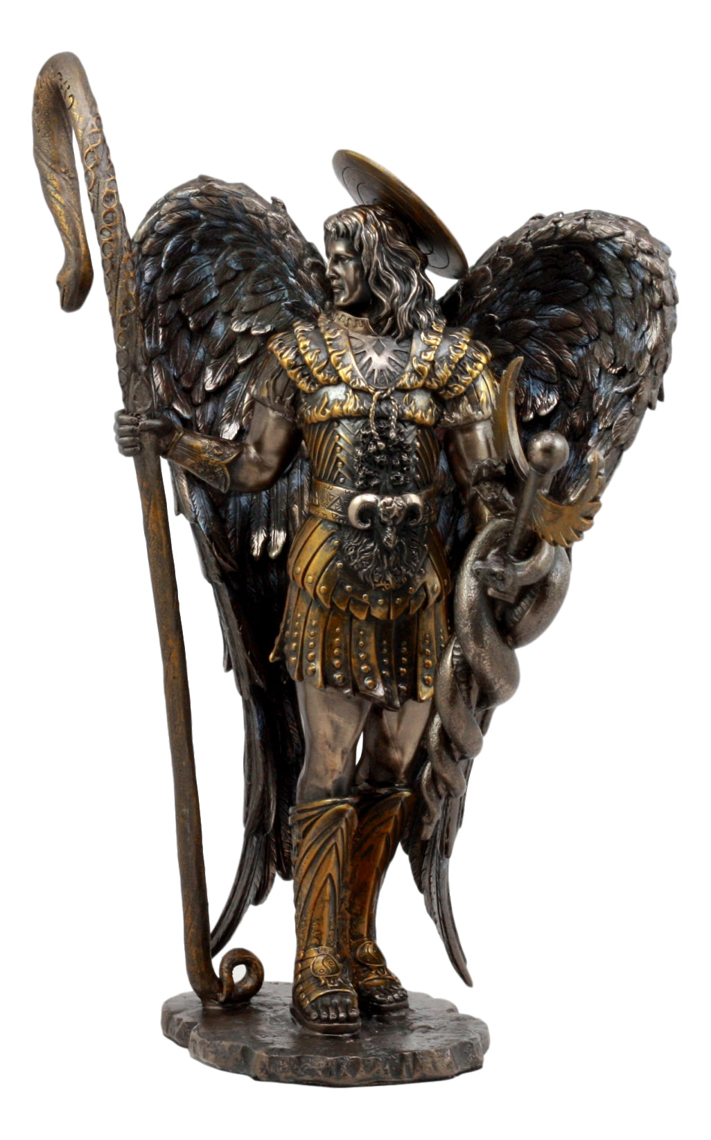 Ebros Saint Raphael The Archangel Holding Healing Staff Statue 13"H Catholic Saint Decorative Figurine - Ebros Gift