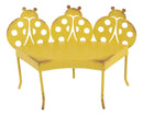 Pack Of 2 Enchanted Fairy Garden Miniature Metal Yellow Ladybug Nook Park Bench