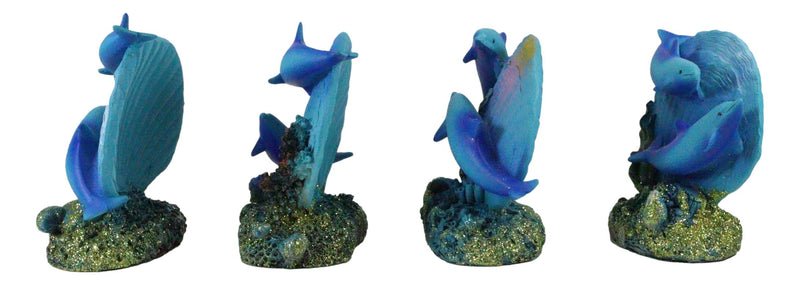Ebros Nautical Ocean Marine Reef Swimming Dolphins Fish W/ Clams Mini Figurines