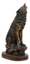 Ebros Howling Wolf Statue 10.5" Tall Alpha Wolf Pack Figurine in Faux Bronze