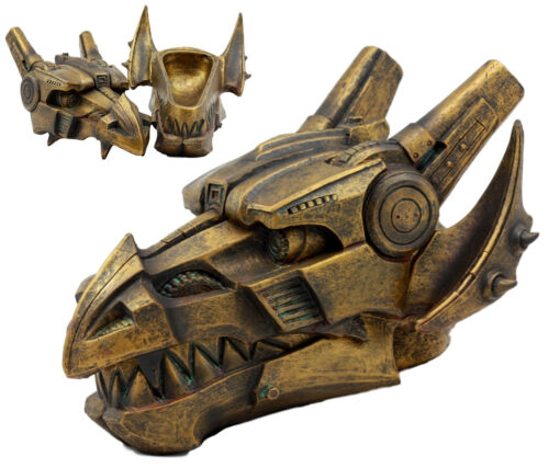 Ebros Steampunk Cyborg Dragon Head Jewelry Box Figurine 9.5"L Cyber Robot Draco Statue