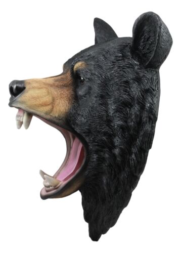 Large Roaring Black Bear Taxidermy Wall Decor 15.5"Tall Wildlife Ferocious Bear - Ebros Gift