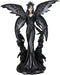 Ebros Large Gothic Raven Fey Fairy Queen Maleficent with Crown Statue 24" Tall Dark Skies Harbinger of Doom Patroness Crow Celestial Goddess Figurine Halloween Ossuary Macabre Home Decor Accent