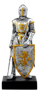 Ebros Medieval Swordsman Knight Of Heraldry Figurine 8.75"Tall Suit of Armor