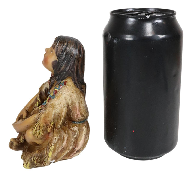 Cultural Native American Indian Tribal Child Girl Sitting Collectible Figurine