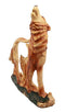 Ebros Howling Gray Alpha Wolf Figurine in Faux Wood Finish Home Decor Sculpture