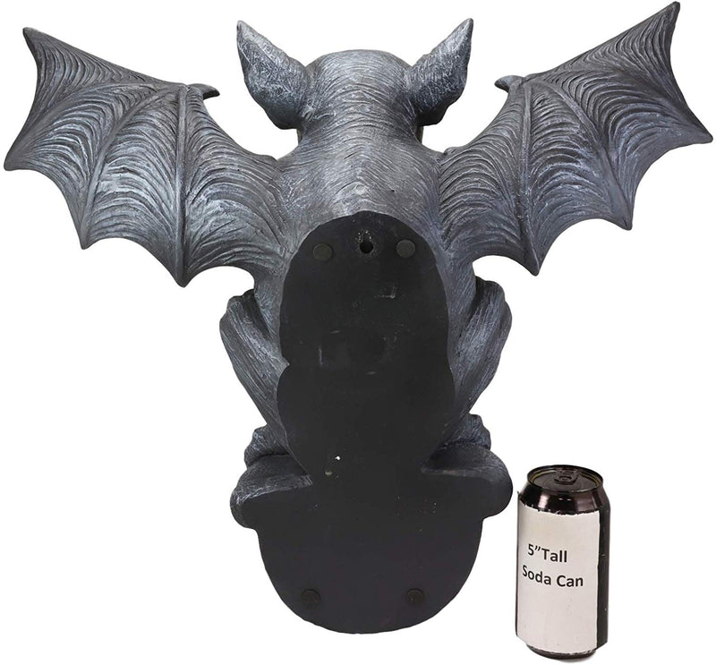 Ebros Large Gothic Winged Gargoyle On Ledge Wall Decor Hanging Sculpture 20"W