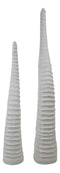 Set of 2 Rustic White African Gazelle Antelope Horns Decorative Vegan Sculptures