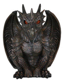 Gothic Winged Dragon Guard Gargoyle With Translucent Eyes Candle Holder Figurine