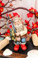 Santa Claus With Fishing Pole And Tackle Box Christmas Tree Hanging Ornament
