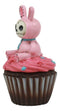 Furry Bones Voodoo Pink Bunny Rabbit Skeleton On Chocolate Cupcake Jewelry Box