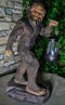 Bigfoot Sasquatch Mythical Legend Ape Man Creature Carrying LED Lantern Statue