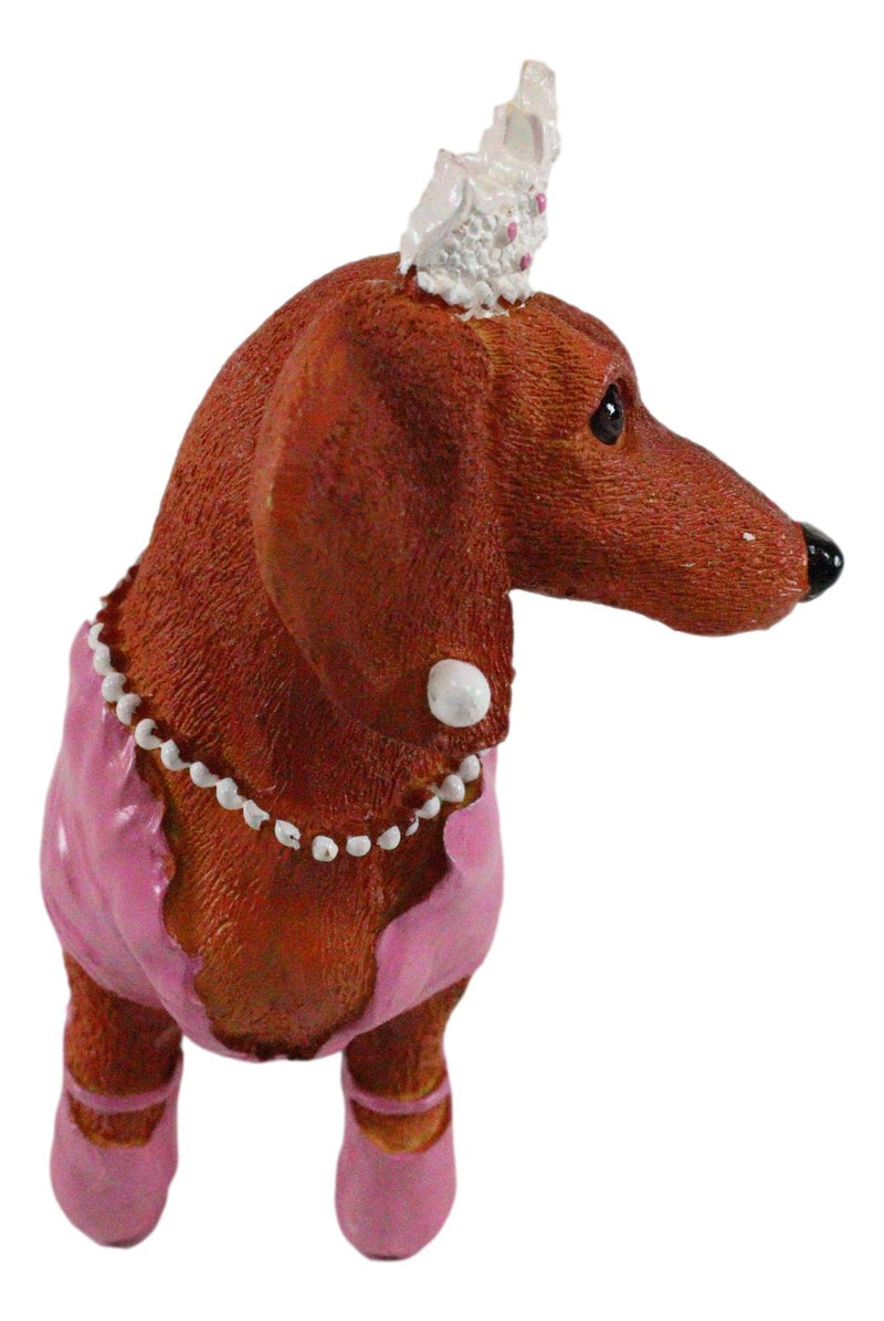 Ebros Doxie Collection Pink Fairy Godmother Winged Tiara Dachshund Dog Figurine 6"L