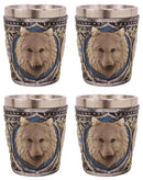 Ebros Celtic Wicca Alpha Grey Wolf Spirit 2-Ounce Shot Glass Set of 4 Novelty