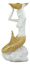 Ebros Art Nouveau Mermaid Holding Sea Shell Candle Or Jewelry Holder Decor Figurine 10.25" Tall