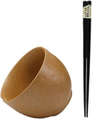 Ebros Whimsical Ceramic Colorful Owl Ramen Bowl and Chopsticks Set of 3