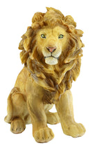 Realistic King Of The Savannah Jungle African Pride Lion Sitting Statue 16"H
