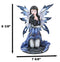 Ebros Blue Celestial Witch Fairy Cradling A Mystical Black Cat Statue 8.25" Tall