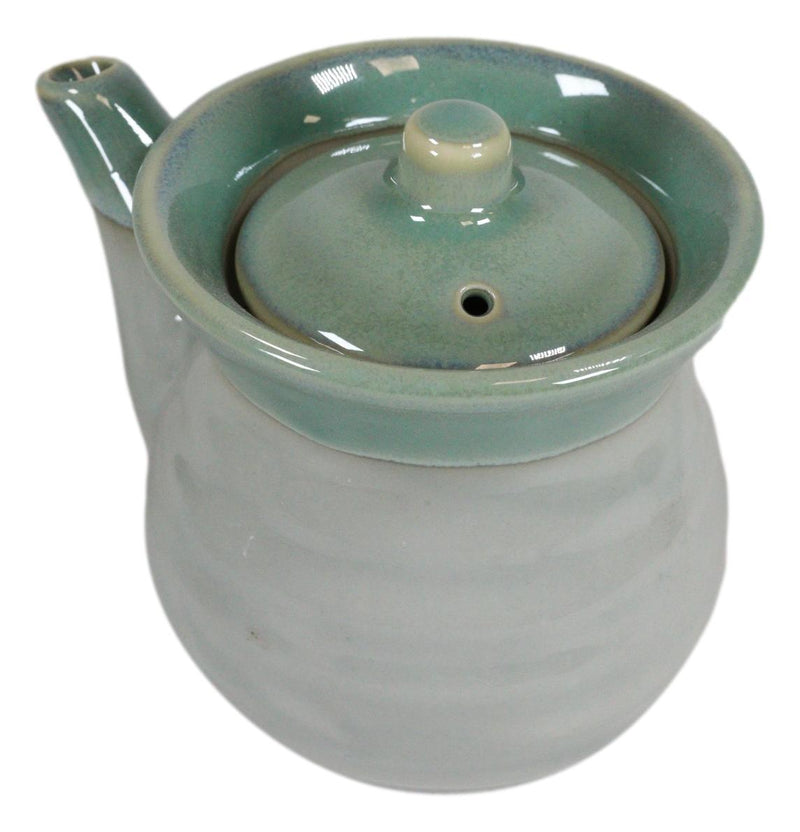 Pack Of 2 Green Japanese Tenmoku Glazed Porcelain Vinegar Soy Sauce Dispensers