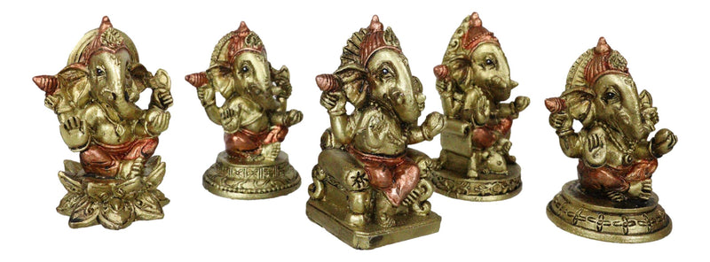 Set of 12 Hindu Elephant God Ganapati Ganesha In Baby Form Miniature Figurines